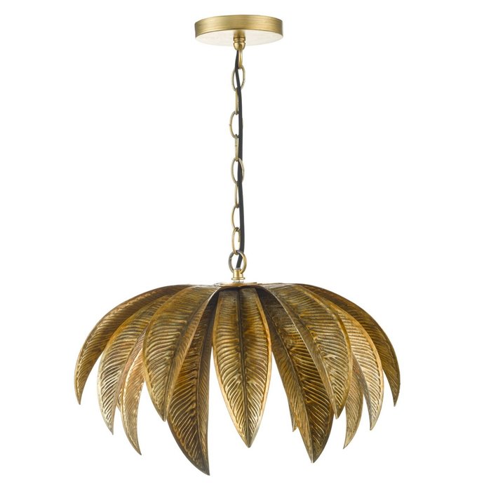 Kara - Palm Tree Antique Gold Feature Pendant