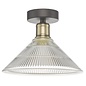 Bide - Industrial Flush Prismatic Glass Ceiling Light