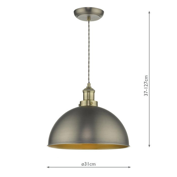 Grosvenor - Antiqued Vintage Domed Pendant