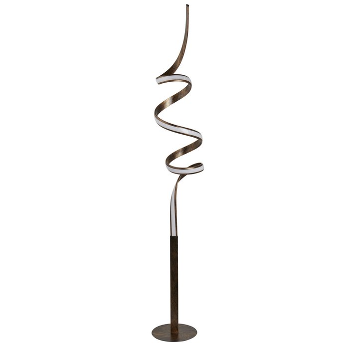 Helix - LED Spiral Floor Lamp - Metal/Rustic Brown/Acrylic