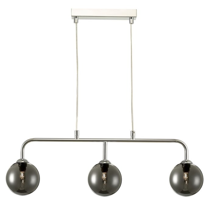 Faye - Modern 3 Light Chrome & Smoked Bar Pendant