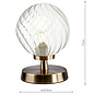 Aspen - Twisted Clear Glass Globe Touch Lamp - Antique Brass