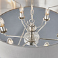 Townhouse - 6 Light Drum Chandelier - Charcoal Linen & Chrome