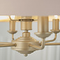 Townhouse - 6 Light Drum Chandelier - Blush Pink Linen & Champagne