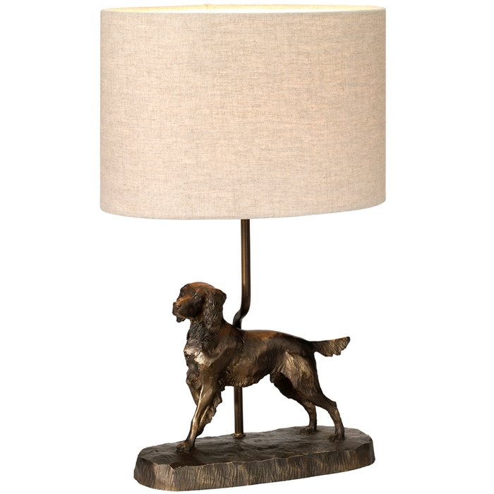 Oscar - Bronze Patina Dog Statuette Table Lamp