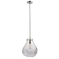 Melt - Clear Blown Glass Pendant - Chrome