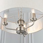 Townhouse - 3 Light Drum Chandelier - Natural Linen & Brushed Chrome