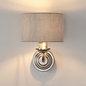 Townhouse - Single Wall Light - Natural Linen & Brushed Chrome