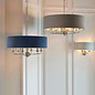 Townhouse - Single Wall Light - Natural Linen & Brushed Chrome