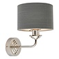 Townhouse - Single Wall Light - Charcoal Linen & Bright Nickel