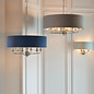 Townhouse - Twin Chandelier Wall Light - Natural Linen & Brushed Chrome