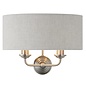 Townhouse - Twin Chandelier Wall Light - Natural Linen & Brushed Chrome