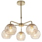 Ripple - Amber Glass Modern Classic 5 Light Ceiling Light