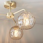 Ripple - Amber Glass Semi-Flush Ceiling Light