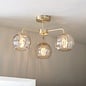 Ripple - Amber Glass Semi-Flush Ceiling Light