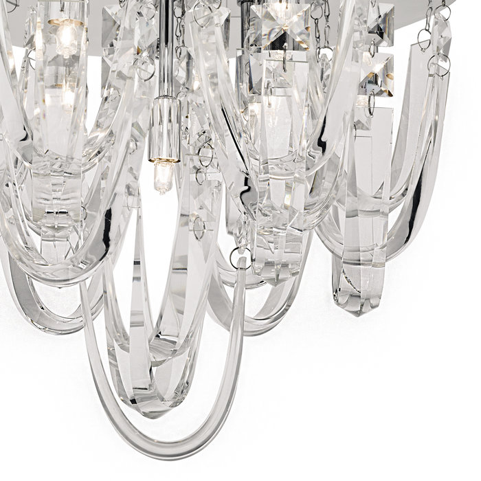 Rosanne - Crystal Curves Flush Ceiling Light - Large