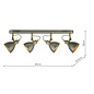 Croft - 4 Bar Spotlight Vintage Ceiling Fitting