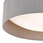 Nusa  - Flush Grey Faux Silk Drum Ceiling Light