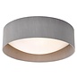 Nusa  - Flush Grey Faux Silk Drum Ceiling Light