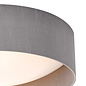 Nusa  - Flush Grey Faux Silk Drum Ceiling Light