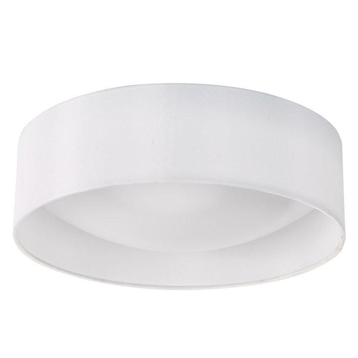 Nusa  - Flush Ivory Faux Silk Drum Ceiling Light