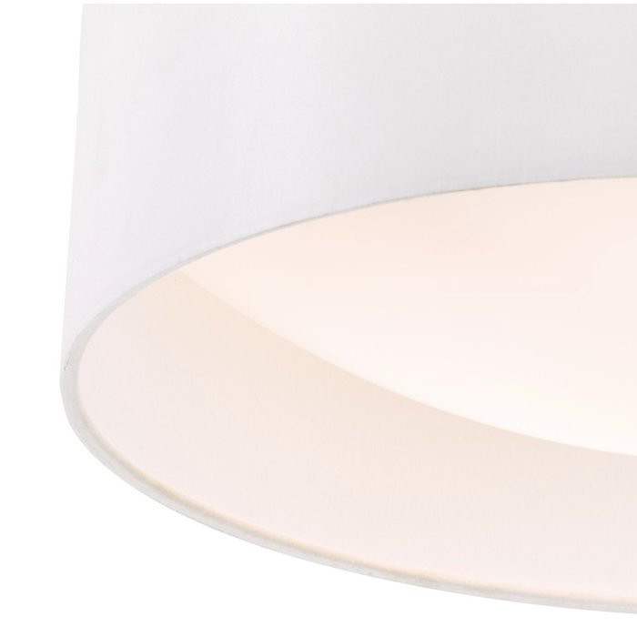 Nusa  - Flush Ivory Faux Silk Drum Ceiling Light  - Large