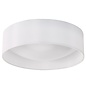 Nusa  - Flush Ivory Faux Silk Drum Ceiling Light  - Large