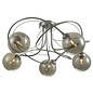 Ottawa -  5 Light Semi Flush Smoked Glass Fitting - Polished Chrome