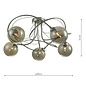 Ottawa -  5 Light Semi Flush Smoked Glass Fitting - Polished Chrome