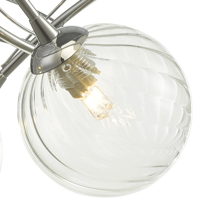 Ottawa -  3 Light Semi Flush Glass Fitting - Polished Chrome