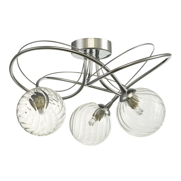 Ottawa -  3 Light Semi Flush Glass Fitting - Polished Chrome