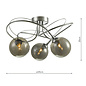 Ottawa -  3 Light Semi Flush Smoked Glass Fitting - Polished Chrome