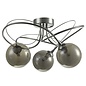 Ottawa -  3 Light Semi Flush Smoked Glass Fitting - Polished Chrome