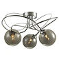 Ottawa -  3 Light Semi Flush Smoked Glass Fitting - Polished Chrome