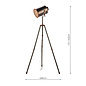 Atelier - Mid Century Studio Tripod Floor Lamp - Antique Silver & Copper