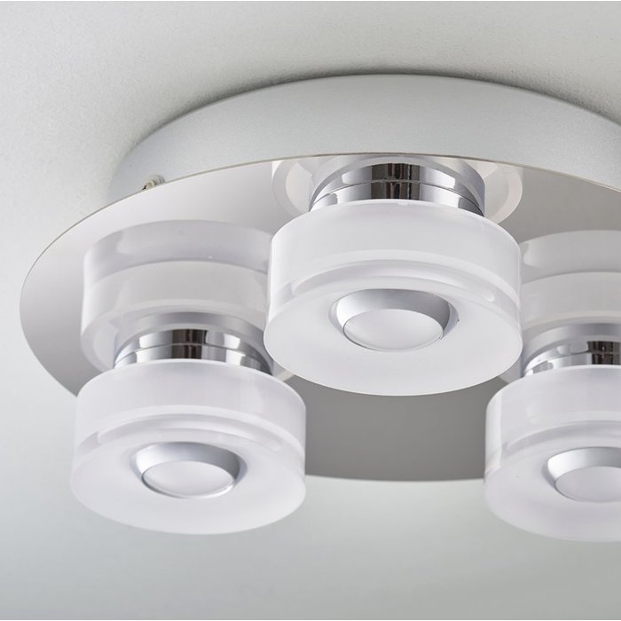 Olympia - 3 Light Modern Colour Changing  LED Bathroom Flush Ceiling Light