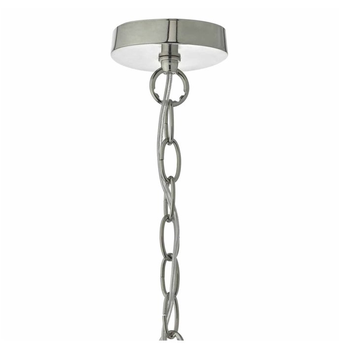 Zudo - Ribbed Glass Globe Ceiling Pendant - Satin Nickel