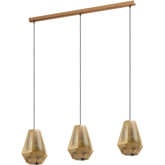 Sketch - Pierced Brass Designer Bar 3 Light Pendant