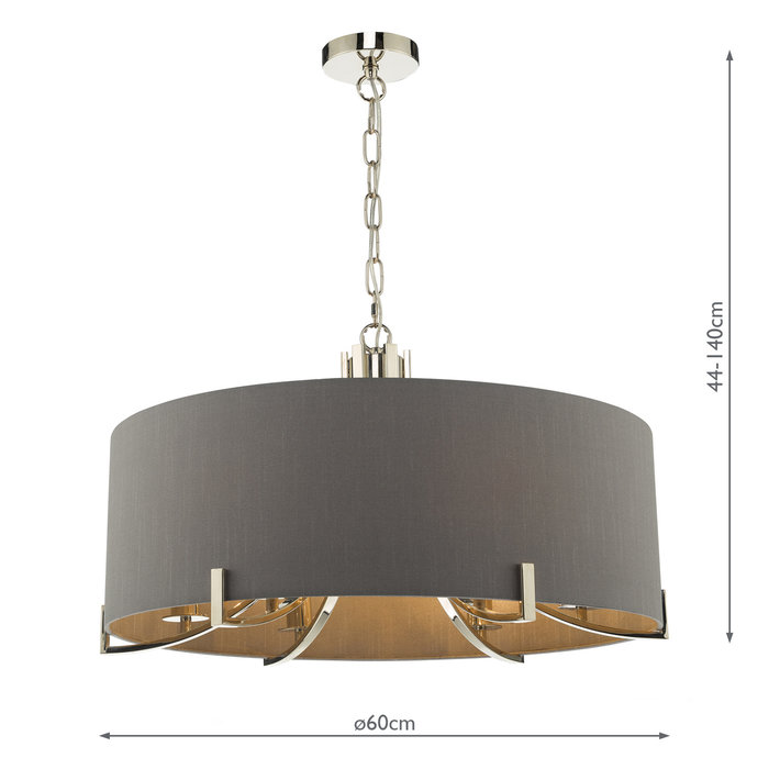 Verra - Modern Grey Drum Chandelier