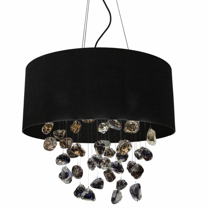 Meteorite  - Black Drum & Organic Glass Feature Ceiling Light