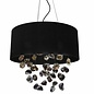 Meteorite  - Black Drum & Organic Glass Feature Ceiling Light