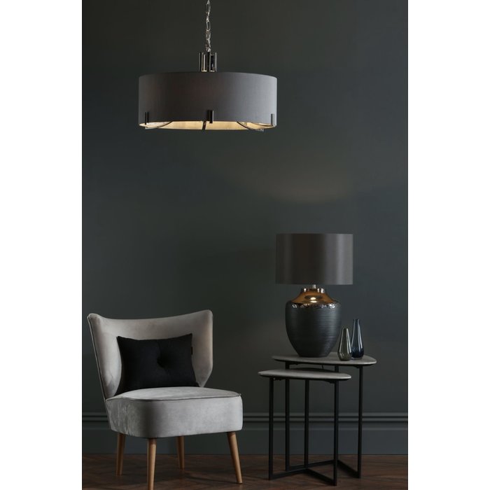 Verra - Modern Grey Drum Chandelier