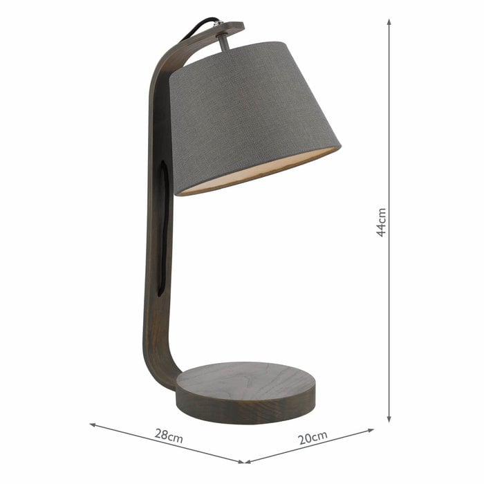 Isaiah - Contemporary Grey Washed Wood Table Lamp