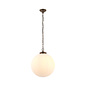 Kay - Frosted Ribbed Glass Globe Pendant - Large