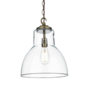 Upton - Solid Brass & Glass Industrial Pendant Light - David Hunt