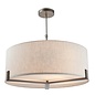 Mayfair - 3 Light Drum Hotel Style Feature Light - Bronze & Natural Linen