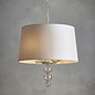 Daphne  - Boutique Hotel Style Drum Ceiling Light - Biege & Polished Nickel