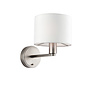 Thomas - Modern Hotel Style Wall Light - Matt Nickel & Faux White Silk