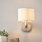 Thomas - Modern Hotel Style Wall Light - Matt Nickel & Faux White Silk