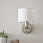 Thomas - Modern Hotel Style Wall Light - Matt Nickel & Faux White Silk